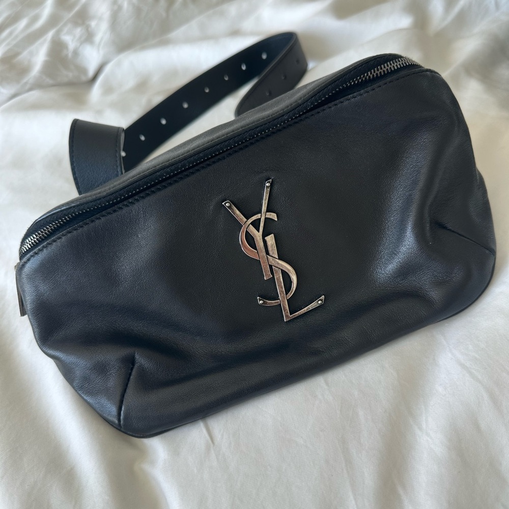 SAINT LAURENT MONOGRAM LEATHER BELT BAG